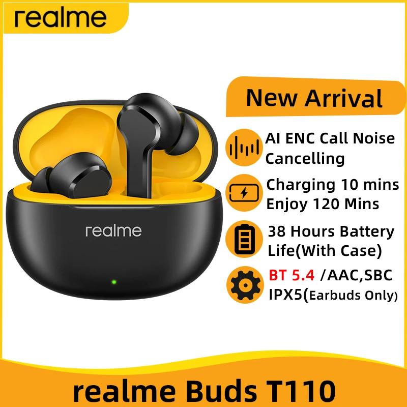 Realme Buds T110 AI ENC ȭ   5.4, TWS ̾,  , 38 ð ͸, Realme 12 , ߱ 